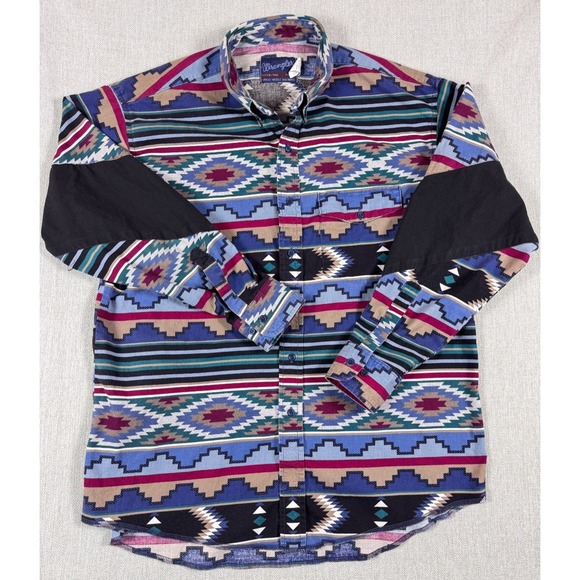 Wrangler Other - Vtg 90s Wrangler Cowboy Cut Aztec Western Shirt 17.5 x 35 X-Long Tail USA